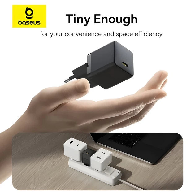 Мережевий зарядний пристрій Baseus Palm PD/FC/QC 30W USB-C Black (P10111605113-00) - зображення 11