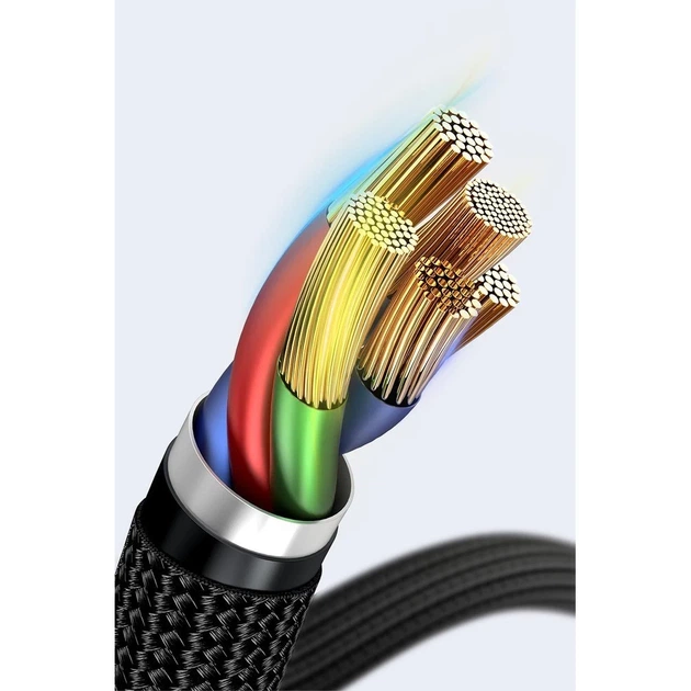 Кабель Baseus Cafule USB-C to USB-C 2m Black (CATKLF-AL91) - Фото 15 Кабель Baseus Cafule USB-C to USB-C 2m Black (CATKLF-AL91) - зображення 15