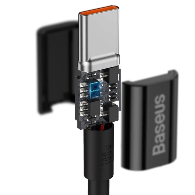 Кабель Baseus Superior Series Fast Charging PD USB-С to USB-С 1m 100W Black (CATYS-B01) - Фото 8 Кабель Baseus Superior Series Fast Charging PD USB-С to USB-С 1m 100W Black (CATYS-B01) - зображення 8