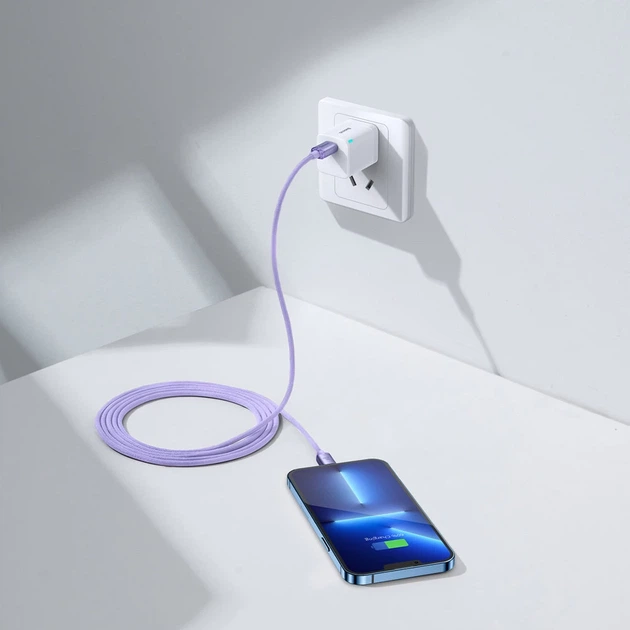 Кабель Baseus Crystal Shine USB-C to Lightning 2m Purple (CAJY000305) - Фото 11 Кабель Baseus Crystal Shine USB-C to Lightning 2m Purple (CAJY000305) - изображение 11