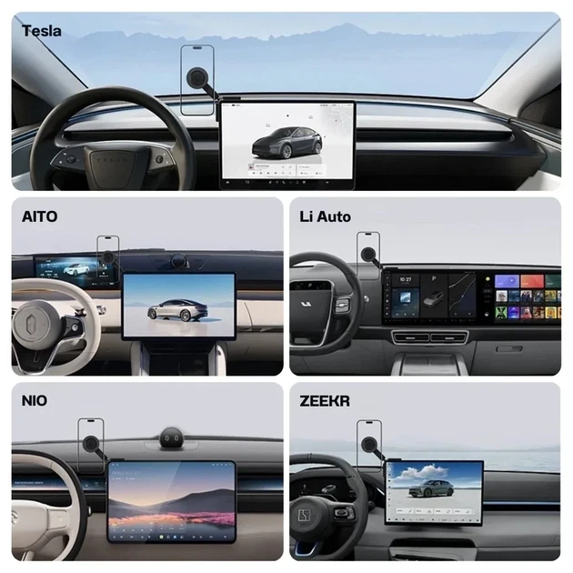 Автомобільний магнітний тримач для телефона на монітор Ulanzi SK28 MagSafe Tesla для електрокарів із винесеним центральним екраном - зображення 3