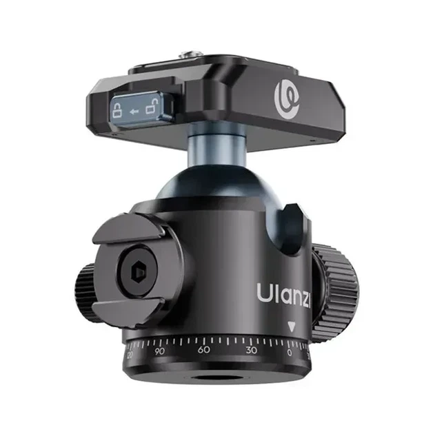 Штативная шаровая головка Ulanzi T100 Uka Quick-Release с быстросъемным адаптером, нагрузкой до 6 кг и креплениями 1/4", 3/8" - изображение 6