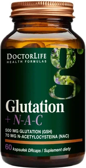 Suplement diety Doctor Life Glutation + N-A-C 60 kapsułek (5903317644347) - Zdjęcie 1 Suplement diety Doctor Life Glutation + N-A-C 60 kapsułek (5903317644347) - obraz 1