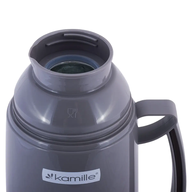 Термос Kamille KM-2081 1800 мл пластиковий зі скляною колбою та кришкою-чашкою салатовий - Фото 3 Термос Kamille KM-2081 1800 мл пластиковий зі скляною колбою та кришкою-чашкою салатовий - зображення 3
