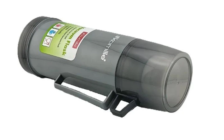 Термос Kamille KM-2071 600 мл пластиковый со стеклянной колбой с крышкой-чашкой серый - Фото 7 Термос Kamille KM-2071 600 мл пластиковый со стеклянной колбой с крышкой-чашкой серый - изображение 7
