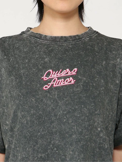 Футболка хлопковая женская Guess Ss Cn Quiero Amor Tee W6GI16-K3036-F90A S Black Acid Wash (7621235997311) - изображение 8