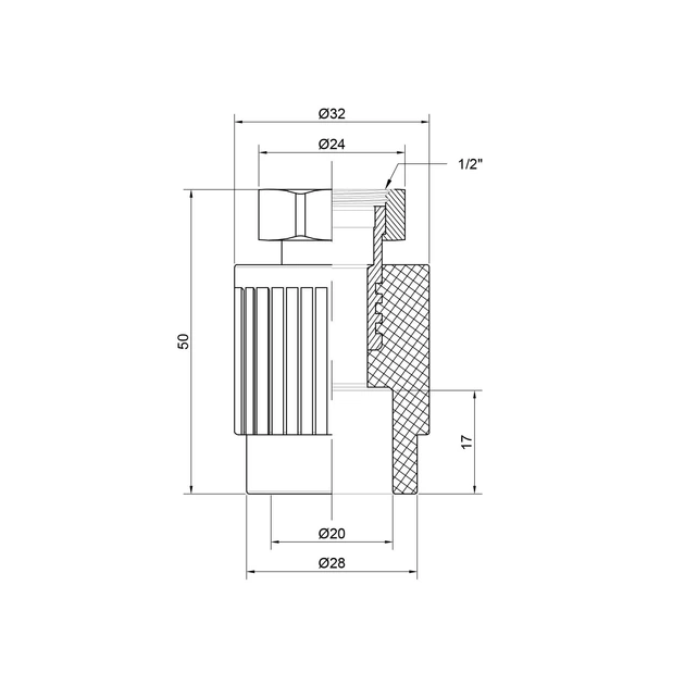 Муфта поліпропіленова Thermo Alliance 20х1/2"В з накидною гайкою для поліпропіленових труб - зображення 3