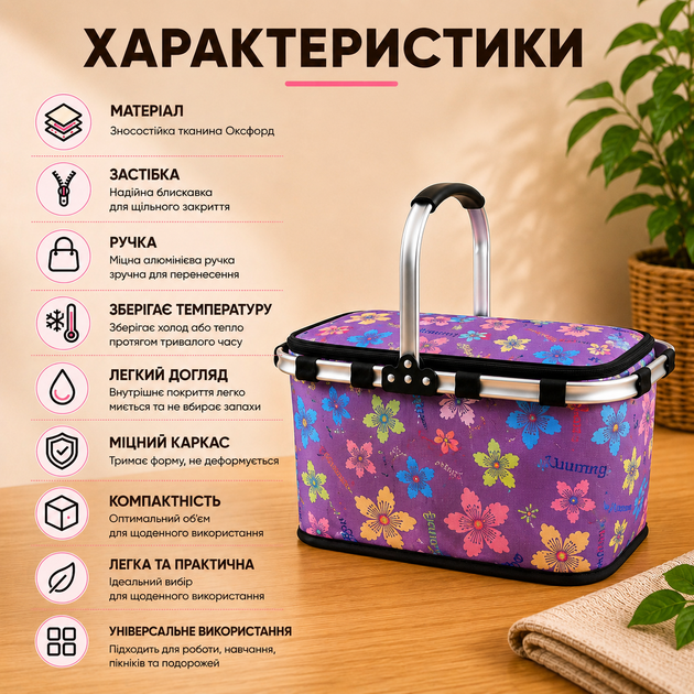Водонепроникна портативна термосумка холодильник ланчбокс для ланчу поїздок пікніка кемпінгу - зображення 3