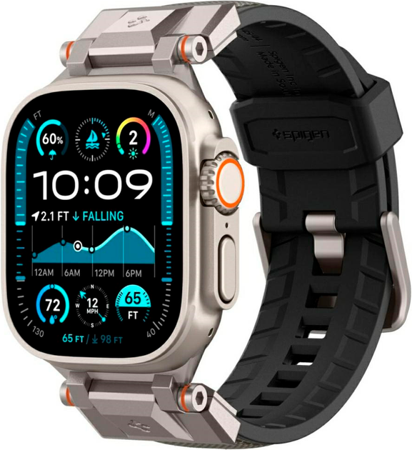 Ремінець Spigen DuraPro Armor для Apple Watch 6/7/8/9/10/11/SE/SE 3/Ultra 1/Ultra 2/Ultra 3 (44/45/46/49 mm) Grey (8809971239356) - зображення 2