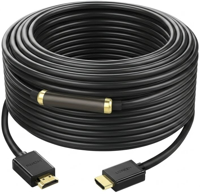 Кабель Ugreen HD104 HDMI - HDMI 2.0 30 м Black - Фото 1 Кабель Ugreen HD104 HDMI - HDMI 2.0 30 м Black - зображення 1