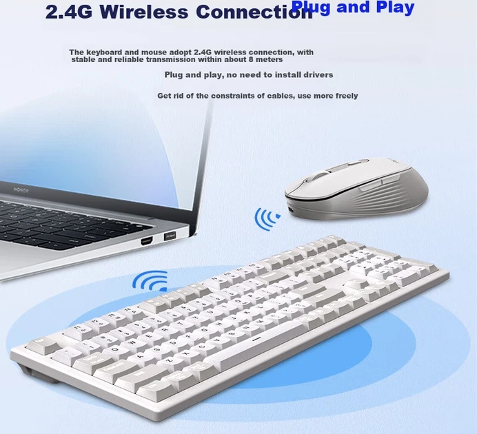 Комплект бездротовий Ausdom KAM200X Wireless White - Фото 4 Комплект бездротовий Ausdom KAM200X Wireless White - зображення 4