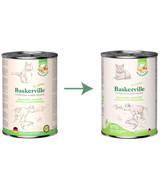 Консервований корм Baskerville Holistic Kalb und Lachs Телятина та лосось вологий корм для котів 400 г (4250231541858) - зображення 2