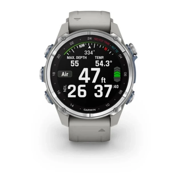 Смарт-годинник GARMIN Descent Mk3 43 mm Stainless Steel with Fog Gray Silicone Band (010-02753-03/04) - Фото 5 Смарт-годинник GARMIN Descent Mk3 43 mm Stainless Steel with Fog Gray Silicone Band (010-02753-03/04) - изображение 5