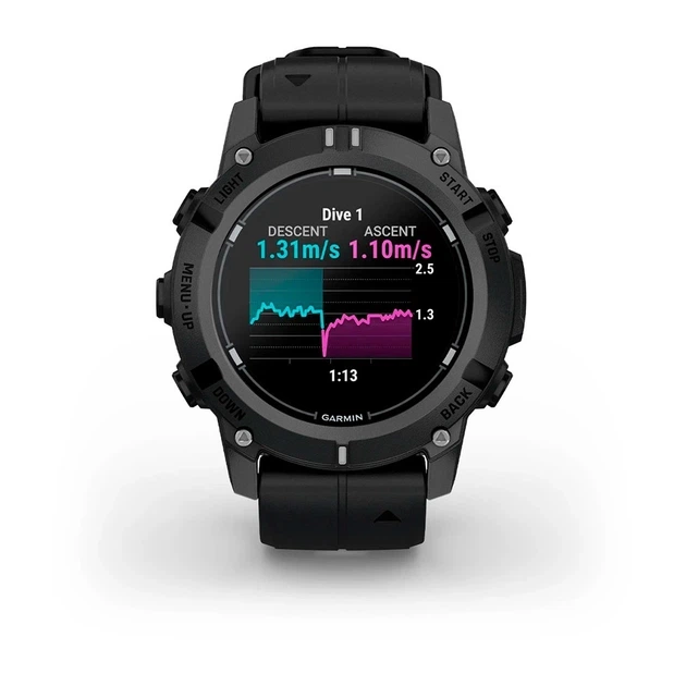 Смарт-годинник GARMIN Descent G2 Black with Black Silicone Band (010-02986-00, 010-02986-13) - изображение 7