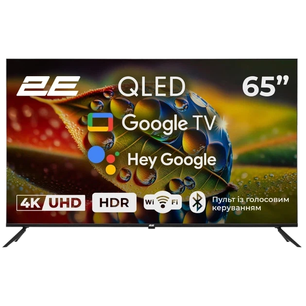 Телевізор 2E 65A77Q 65" дюймів 3840x2160 QLED Google TV - Фото 1 Телевізор 2E 65A77Q 65" дюймів 3840x2160 QLED Google TV - зображення 1