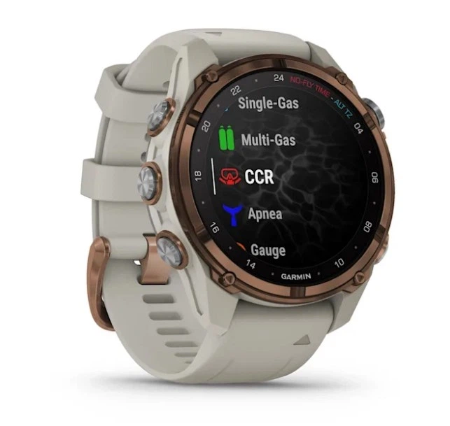 Смарт-годинник GARMIN Descent Mk3i 43 mm Bronze PVD Titanium with French Gray Silicone Band (010-02753-13/14) - изображение 4