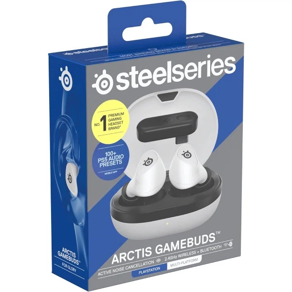 Навушники бездротові SteelSeries Arctis GameBuds White (61682) - Фото 2 Навушники бездротові SteelSeries Arctis GameBuds White (61682) - зображення 2