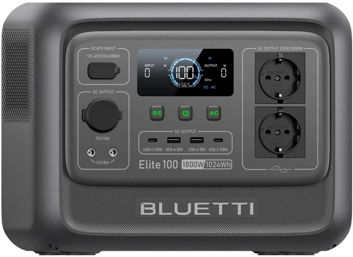 Зарядна станція Bluetti Elite 100 V2 / 1800 Вт / 1024 Вт⋅год / LiFePO4 (P-EL100V2-EU-GY-BL-010) - изображение 2