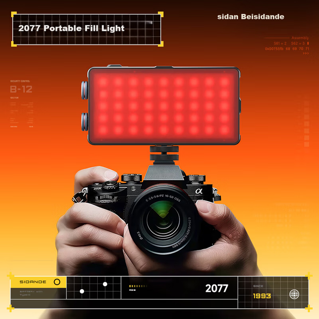 Sidande 2077 Фотографія Світлодіодний Заповнювальний Світло RGB Ambient Кишеньковий Портативний Трансляційний Портативний Світло для Волосся М'яке Світло Камери Зйомка Фонове Світло Плівки - зображення 4