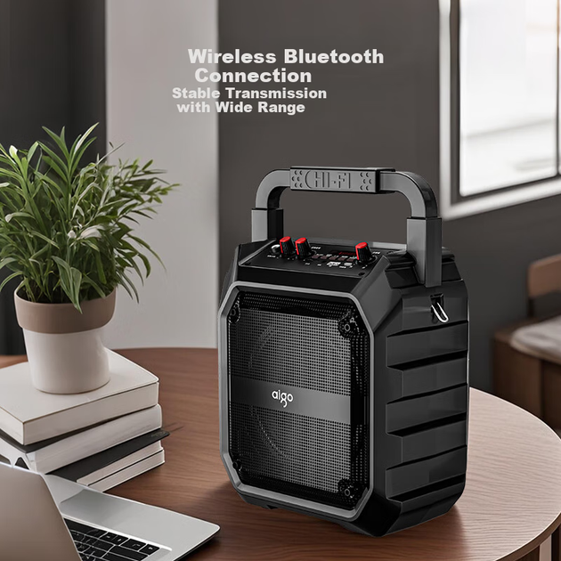 Беспроводная Bluetooth-колонка Aiguozhe T52 Lite, мощная система для уличных танцев, компактное домашнее радио, портативная ручная колонка для уличных торговцев и рыночных прилавков, с функциями сбора денег и голосового оповещения. - изображение 8