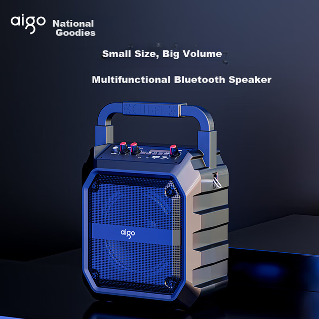 Беспроводная Bluetooth-колонка Aiguozhe T52 Lite, мощная система для уличных танцев, компактное домашнее радио, портативная ручная колонка для уличных торговцев и рыночных прилавков, с функциями сбора денег и голосового оповещения. - изображение 9