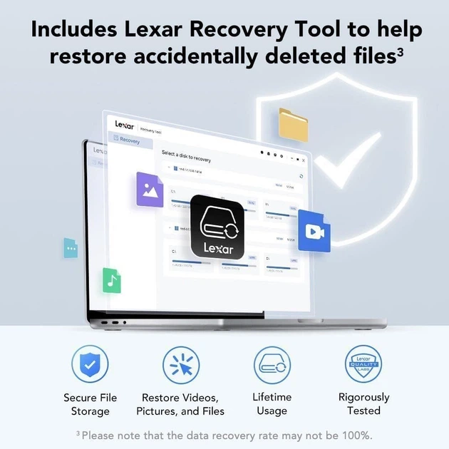 Зовнішній SSD накопичувач Lexar ES3 External 1TB Silver (LES3XXX001T-RNSNG) [151706 - изображение 2