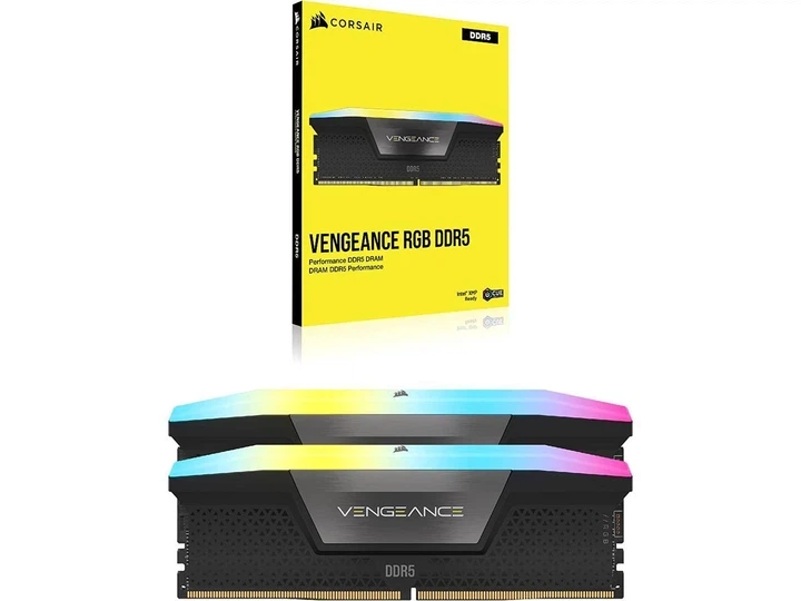 Оперативна пам'ять DDR5 32 Gb (6000 MHz) (Kit 16 Gb x 2) Corsair Vengeance RGB Black (CMH32GX5M2E6000Z36) - изображение 2