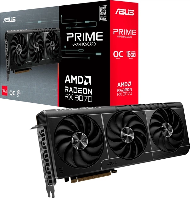 Відеокарта ASUS PCI-Ex Radeon RX 9070 PRIME OC Edition 16GB GDDR6 (256bit) (20000) (HDMI, 3 x DisplayPort) (PRIME-RX9070-O16G) - Фото 2 Відеокарта ASUS PCI-Ex Radeon RX 9070 PRIME OC Edition 16GB GDDR6 (256bit) (20000) (HDMI, 3 x DisplayPort) (PRIME-RX9070-O16G) - изображение 2