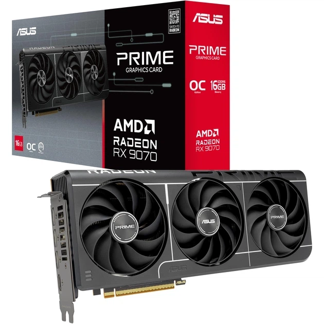 Відеокарта AMD Radeon RX 9070 16GB GDDR6 Prime Evo OC Asus (PRIME-RX9070-O16G-EVO) - Фото 1 Відеокарта AMD Radeon RX 9070 16GB GDDR6 Prime Evo OC Asus (PRIME-RX9070-O16G-EVO) - изображение 1