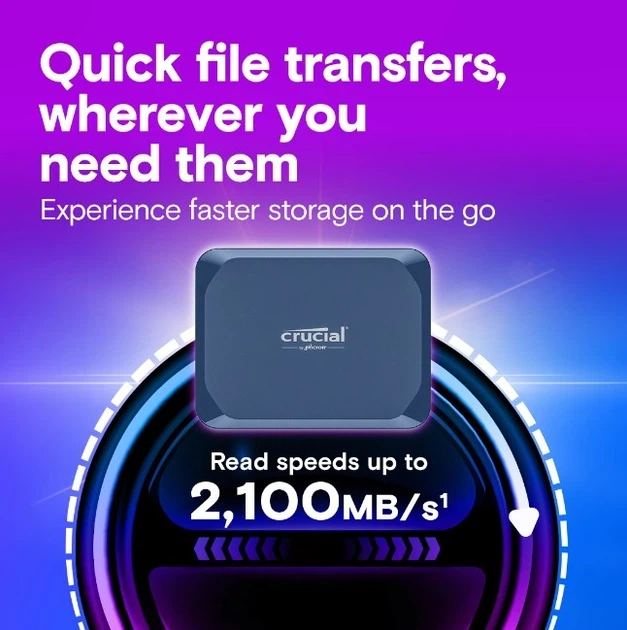 Зовнішній SSD накопичувач 1 TB Crucial X10 Blue (CT1000X10SSD9) - изображение 4