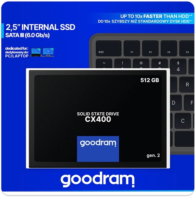 SSD диск Goodram CX400 Gen.2 512GB 2.5" SATAIII 3D NAND TLC (SSDPR-CX400-512-G2) - зображення 2