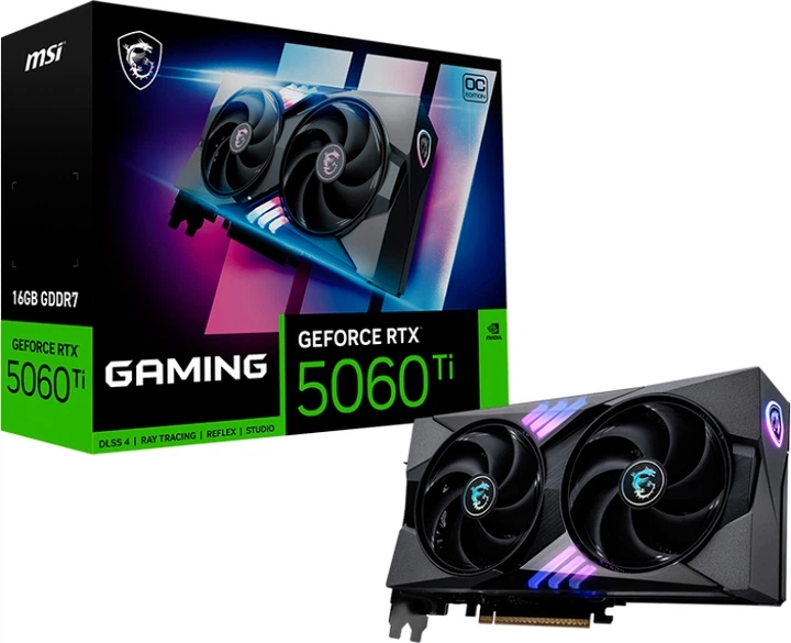 Відеокарта MSI PCI-Ex GeForce RTX 5060 Ti GAMING OC 16GB GDDR7 (128bit) (2662/28000) (HDMI, 3 x DisplayPort) (RTX 5060 Ti 16G GAMING OC) - изображение 2