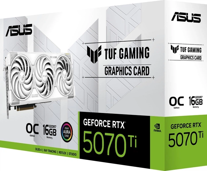 Відеокарта ASUS PCI-Ex GeForce RTX 5070 Ti TUF Gaming White OC Edition 16GB GDDR7 (256bit) (2610/28000) (2 x HDMI, 3 x DisplayPort) (TUF-RTX5070TI-O16G-WHITE-GAMING) - изображение 11