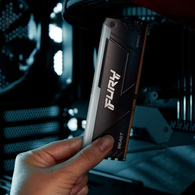 Оперативна пам'ять Kingston Fury Beast RGB DDR4-3200 32768MB PC4-25600 (Kit of 2x16384) Black (KF432C16BB12AK2/32WP) - изображение 2