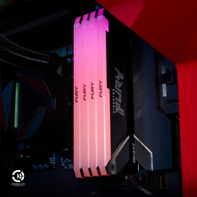 Оперативна пам'ять Kingston Fury Beast RGB DDR4-3200 32768MB PC4-25600 (Kit of 2x16384) Black (KF432C16BB12AK2/32WP) - изображение 9