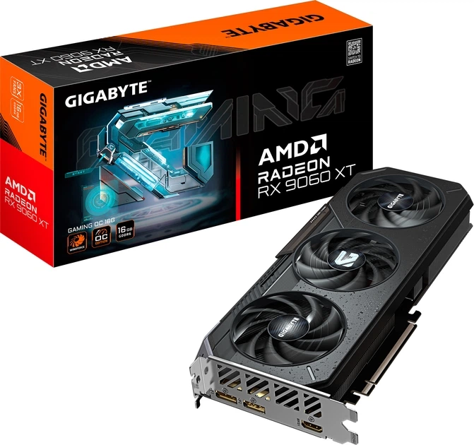 Відеокарта Gigabyte PCI-Ex Radeon RX 9060 XT GAMING OC 16G 16GB GDDR6 (128bit) (3320/20000) (HDMI, 2 x DisplayPort) (GV-R9060XTGAMING OC-16GD) - изображение 2
