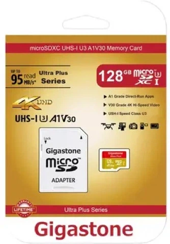 Карта пам'яті GIGASTONE MicroSDXC UHS-1 U3 128 GB Professional (GS-2IN1666XU3V30A1-128GB-R) - Фото 1 Карта пам'яті GIGASTONE MicroSDXC UHS-1 U3 128 GB Professional (GS-2IN1666XU3V30A1-128GB-R) - зображення 1