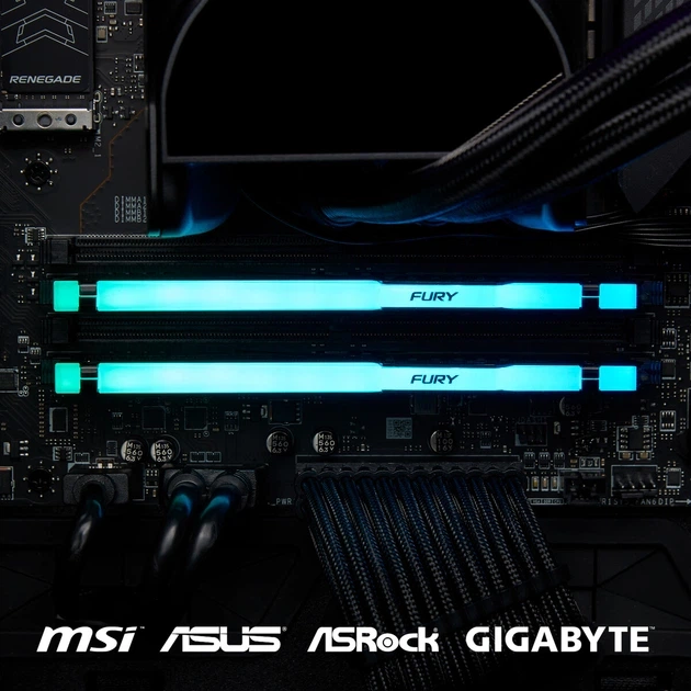 Оперативна пам'ять Kingston Fury Beast DDR5-6400 RGB 65536MB PC5-51200 (Kit of 2x32768) Black (KF564C32BBEAK2-64) - зображення 2