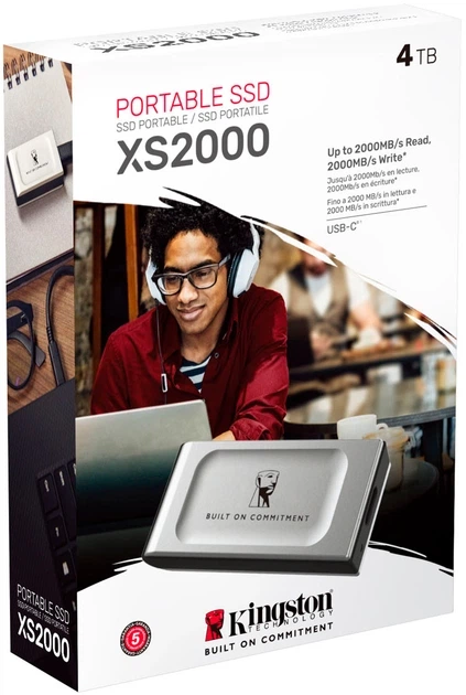 SSD диск Kingston XS2000 BoC Portable SSD 4TB USB 3.2 Gen 2x2 IP55 Silver (SXS2000/4000GA) - Фото 2 SSD диск Kingston XS2000 BoC Portable SSD 4TB USB 3.2 Gen 2x2 IP55 Silver (SXS2000/4000GA) - изображение 2