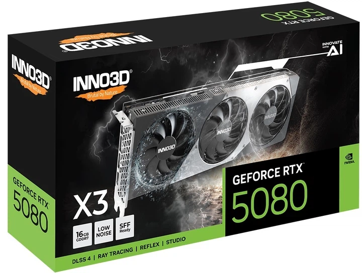 Відеокарта Inno3D GeForce RTX 5080 X3 (N50803-16D7-176068N) - изображение 2
