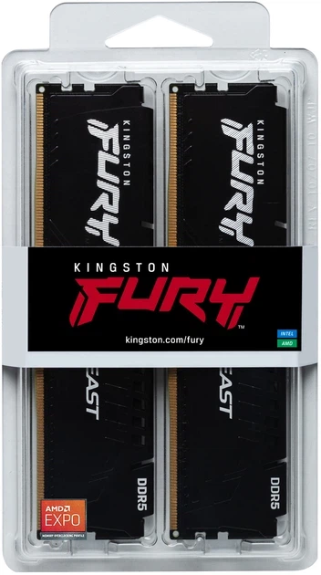 Оперативна пам'ять Kingston Fury Beast DDR5-6000 16384MB PC5-48000 (Kit of 2x8192) Black (KF560C30BBEK2-16) - изображение 7