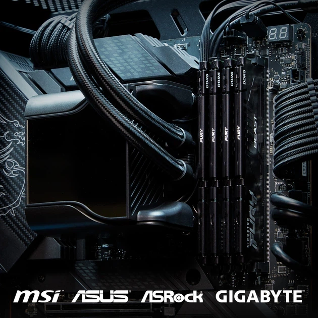 Оперативна пам'ять Kingston Fury DDR5-5600 16384MB PC5-44800 (Kit of 2x8192) Beast AM5 Black (KF556C36BBEK2-16) - изображение 9