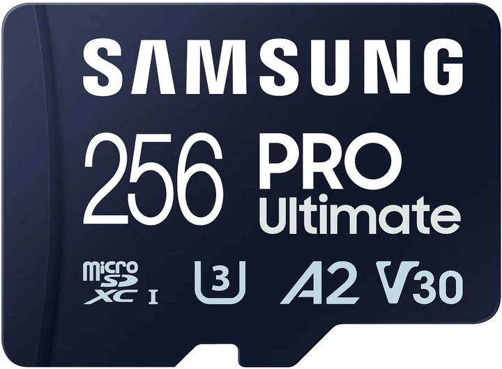Карта пам'яті Samsung PRO Ultimate microSDXC 256GB UHS-I U3 V30 A2 + SD адаптер (MB-MY256SA/WW) - изображение 3