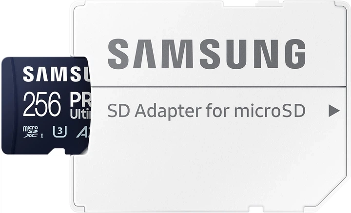 Карта пам'яті Samsung PRO Ultimate microSDXC 256GB UHS-I U3 V30 A2 + SD адаптер (MB-MY256SA/WW) - изображение 6