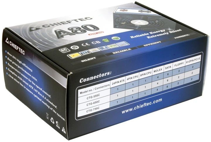 Блок живлення Chieftec CTG-550C - Фото 3 Блок живлення Chieftec CTG-550C - изображение 3