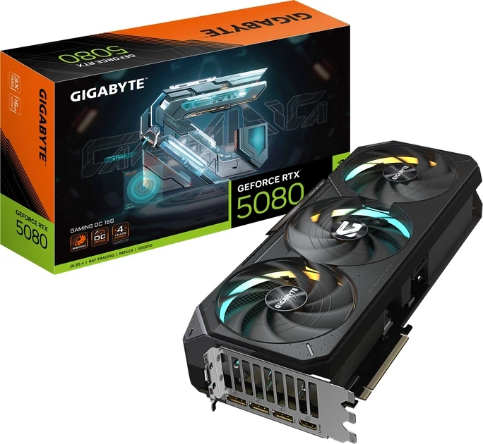 Відеокарта Gigabyte PCI-Ex GeForce RTX 5080 Gaming OC 16GB GDDR7 (256bit) (2730/30000) (HDMI, 3 x DisplayPort) (GV-N5080GAMING OC-16GD) - зображення 2