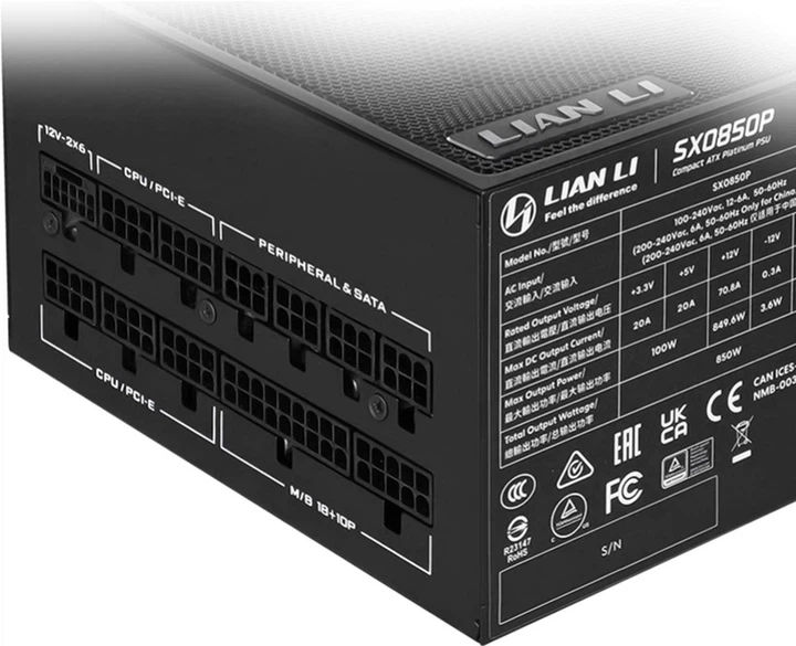Блок живлення Lian Li SX1200P Black, EU cord (G9P.SX1200P.B000.EU) - зображення 8