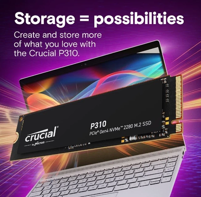 SSD накопичувач 2 TB Crucial P310 (CT2000P310SSD8) - Фото 7 SSD накопичувач 2 TB Crucial P310 (CT2000P310SSD8) - зображення 7