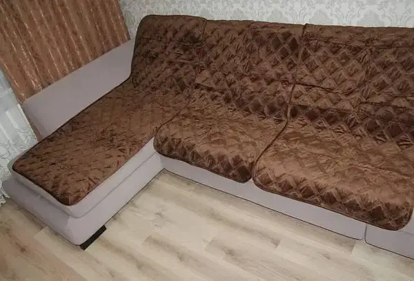 Велюровий дивандек накидки чохли покривало на диван і крісла 3в1 (2шт 90х160см; 1шт 90х210см) прорезинений коричневий (kolp42) - Фото 1 Велюровий дивандек накидки чохли покривало на диван і крісла 3в1 (2шт 90х160см; 1шт 90х210см) прорезинений коричневий (kolp42) - зображення 1