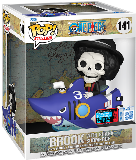 Фігурка Funko Pop RIDES DELUXE: ONE PIECE — #141 Brook with Shark Submerge, Брук на субмарині «Акула» - Фото 1 Фігурка Funko Pop RIDES DELUXE: ONE PIECE — #141 Brook with Shark Submerge, Брук на субмарині «Акула» - зображення 1